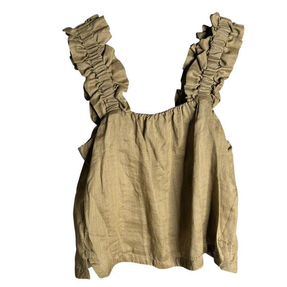 Frame Ruffle Strap Tank Moss Size M - Picture 5 of 7